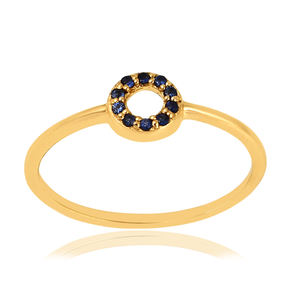 Anneaux de mariage de style classique en argent sterling 925 pierre de quartz bleu plaqué or pour les fêtes et les anniversaires bijoux fins - Product Image 2