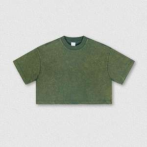 T-shirts pour femmes 100% coton, t-shirts de haute qualité, streetwear d'été, logo personnalisé, crop top, manches courtes - Product Image 3