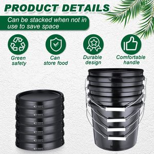 Thùng nhựa tròn <span class=keywords><strong>2</strong></span> <span class=keywords><strong>gallon</strong></span> với nắp đậy rõ ràng giả mạo trống Thùng & Thùng - Product Image 4