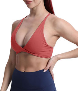 Nouvelle tendance soutiens-gorge de sport pour femmes Fitness dos nu soutien-gorge rembourré Yoga haut court couleur unie soutien-gorge de gymnastique prix de gros bon marché - Product Image 3