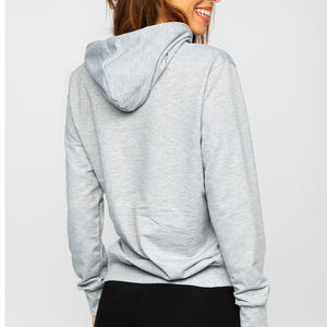 Vente en gros de vêtements de sport à manches longues en coton pour femmes, sweat-shirt tricoté avec logo personnalisé, sweats à capuche pour dames - Product Image 4