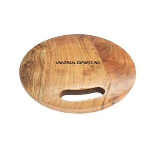 Planche à découper ronde en bois Bloc à découper fait à la main de belle qualité Planche à découper fantaisie élégante classique - Product Image 3