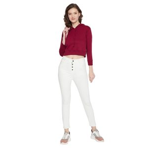 Sudadera con capucha recortada para mujer, jersey de moda, ropa de calle informal, logotipo personalizado, Top corto atlético al por mayor - Product Image 6