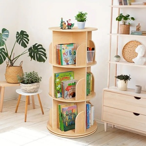 Étagère rotative à 3 niveaux à 360 ° utilisée pour stocker divers livres, ornements et photos, un choix idéal pour les chambres d'étude - Product Image 2