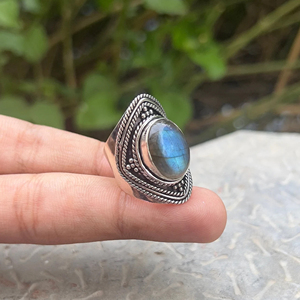 Trendy Design Natural <b>Labradorite</b> <b>Ring</b> Pear Shape 925 Sterling Silver Handmade Women Fine Bohemian Jewelry Engagement Weddings - Product Image 3