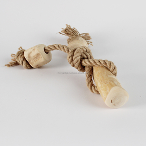 Wholesale Natural Coffee Wood Triple Tug Dog Toy Crafted By Vietnam Manufacturer, Ideal For Tug Of War Training & Stress Relief - Product Image 1