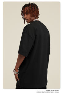 Camiseta de algodón de gran tamaño con hombros caídos unisex, camiseta informal de manga corta para hombre, 305gsm - Product Image 6