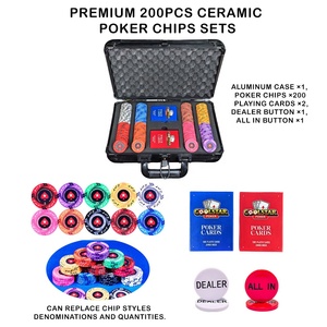 Valise de <span class=keywords><strong>poker</strong></span> de luxe en aluminium noir, ensemble de 200 cartes avec étui, boutons et protection rigide pour tournoi professionnel - Product Image 1