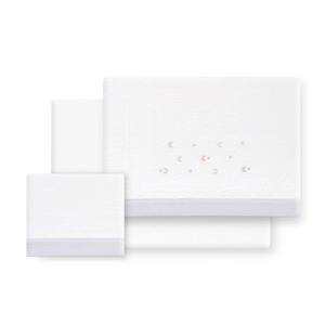 Juego de Ropa de Cama para Cuna de 3 Piezas, Modelo Oso-Estrella Luna, Tela de Polar Coral, Técnica de Tejido - Product Image 1