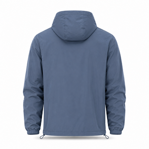 Veste coupe-vent à capuche pour homme personnalisée, polyester léger, résistant à l'eau, randonnée en plein air, décontractée, OEM ODM, étiquette privée, vente en gros - Product Image 2