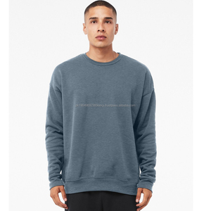 Men's Basic Crew Neck Bella + Canvas Men <b>Sponge</b> Fleece Drop Shoulder Crewneck Oversize Fit Sweatshirt Basic Cotton Sweater - Product Image 1