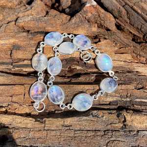 Bracelet en pierre de lune fait main, argent sterling 925, bijoux en pierres précieuses pour femmes, cadeau en pierre naturelle - Product Image 3