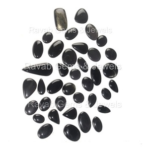 Vente en gros de cabochons en onyx noir naturel de haute qualité, pierres précieuses en vrac polies et lisses pour la fabrication de bijoux - Product Image 4