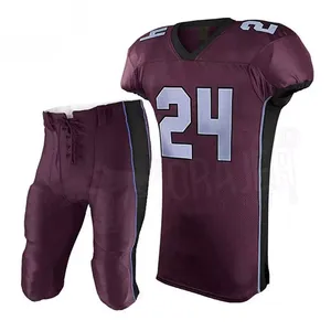 Uniforme de fútbol americano para hombre, uniforme de sarga de aparejos para jóvenes con mangas cortas transpirables, venta al por mayor - Product Image 5