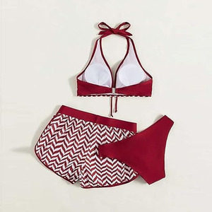 Vente en gros de tenues trois pièces pour femmes, dos nu, imprimé animal, taille haute, séchage rapide, respirantes, personnalisables, OEM, très demandées - Product Image 4