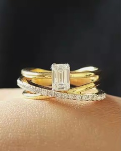 IGI certifié 10/14/18K or Solitaire personnalisé carat taille émeraude laboratoire cultivé diamant bague d'anniversaire cadeau pour femme - Product Image 1