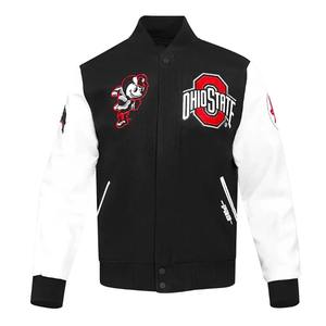 Chaqueta universitaria de lana Premium personalizada con mangas de cuero estilo Letterman unisex para hombres y mujeres - Product Image 6