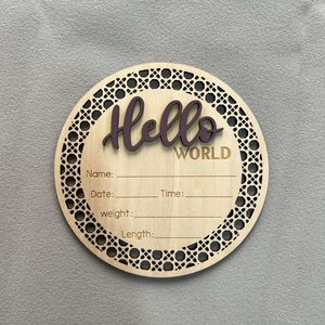 Boho Hello World Nouveau-né Annonce Panneau En Bois Bébé Mensuel Milestone Cards Shower Props <span class=keywords><strong>Idée</strong></span> Cadeau Élégant - Product Image 4