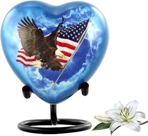 Drapeau de l'urne de la gloire américaine avec aigle Mini urne pour jeton de cendres Mini urne patriotique de partage Taille personnalisée - Product Image 1