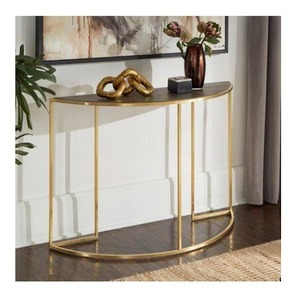 Table console en métal inspirée par un designer avec plateau en métal, parfaite pour les maisons de luxe ou les intérieurs haut de gamme - Product Image 3