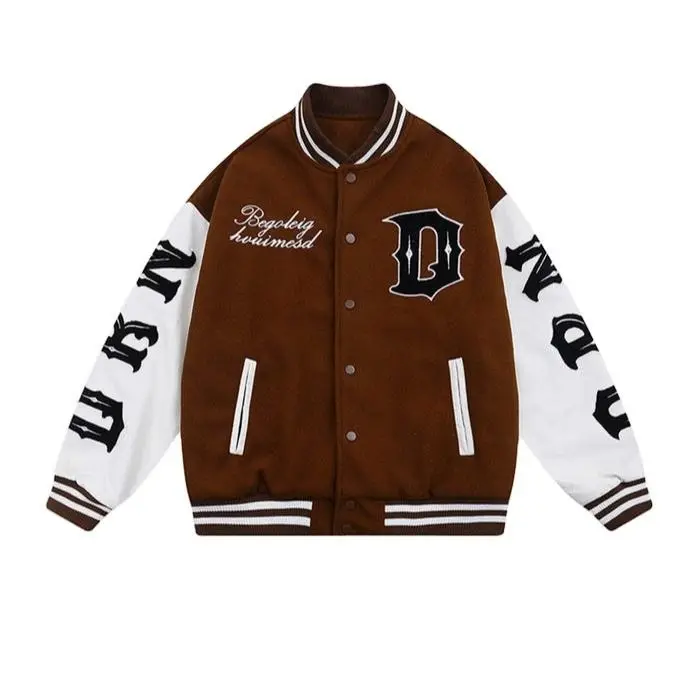 OEM ricamo toppe Jaket Logo personalizzato Letterman Baseball schiuma Streetwear cappotto Varsity Bomber giacca da uomo