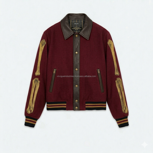 Chaqueta Varsity de Lujo Estilo Esqueleto 2026 de Diseñador, Unisex, Retro, Streetwear, Abrigo Bomber de Lana, ¡Venta Caliente! - Product Image 2