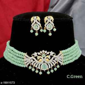 Top fabricante indio de calidad superior multicolor AD CZ Polki elegante joyería de moda nupcial para niña - Product Image 1