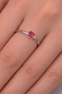 Anillo de Compromiso Solitario de Oro Puro de 14K con Rubí Natural Certificado por IGI, Anillo de Regalo Elegante con Piedra de Nacimiento de Julio para Mujer - Product Image 6