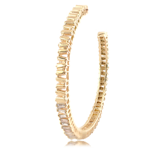 Brown Baguette <b>Diamond</b> 14Kt Gold Cuff <b>Bangle</b> <b>Bracelet</b> Women Party Wear Wholesale Jewelry - Product Image 6