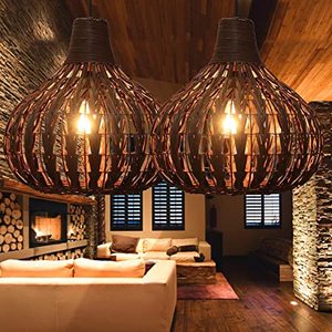 Rattan Hanging Lamp Shade Customized Design LED Table Lamp with Natural Finish Farmhouse Style <b>Decorative</b> <b>Lighting</b> - Product Image 4