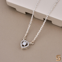 Collier élégant minimaliste en moissanite avec halo en forme de cœur, pendentif en argent 925, bijoux fins, cadeau de fiançailles étincelant, pour femme, fête, célébration