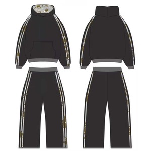 Sweat-shirt à capuche court 100% coton, style streetwear, ensemble de survêtement décontracté pour unisexe, fabriqué par Hanger Impex - Product Image 4