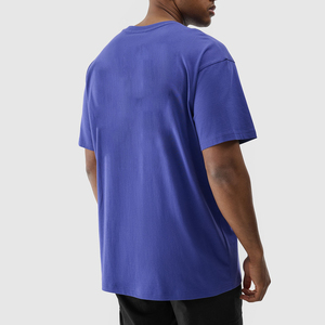 OEM High Quality Wholesale 100% Cotton <b>Knitted</b> Regular Fit Short Sleeve O-Neck Blank T-Shirts Royal Blue Customizable - Product Image 6