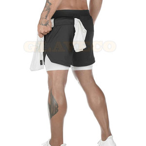 Apparel Clothing Men Fitness Shorts High Street Style Solid <b>Mid</b> Waist Breathable Quick Dry OEM Service in Stock - Product Image 3