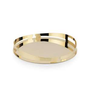 Bandeja de servicio de diseño hecho a mano no rústica de una sola pieza con material único dorado y diseño a muy buen precio - Product Image 3