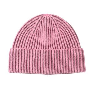 Bonnet en tricot à revers en acrylique 100% de qualité supérieure, à rayures verticales bicolores, chaud pour l'hiver, bonnet en tricot extensible - Product Image 2