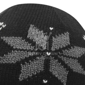 Gorro de punto cálido de invierno de alta calidad de color personalizado a precio de venta al por mayor con logotipo personalizado, el mejor gorro de jacquard - Product Image 4