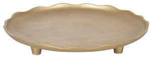 Plateau rond décoratif en métal doré en aluminium de qualité supérieure avec pieds au prix de gros du fabricant et exportateur indien - Product Image 4