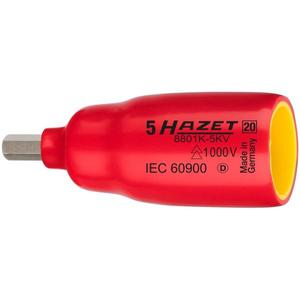 Clé à douille hexagonale carrée courte Hazet 3/8'' avec isolation protectrice 1000V - Product Image 1