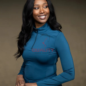 Camiseta atlética Ecuestre para montar a caballo para mujer, transpirable, de secado rápido, que absorbe la humedad, diseño elegante, tela elástica, tops para mujer - Product Image 6