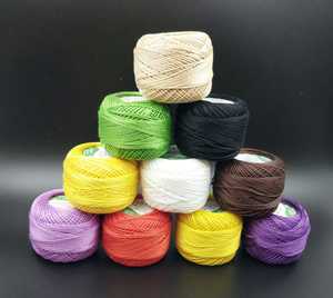 Bolas de algodón de doble sombreado, hilo bordado de ganchillo, tamaño 8, perlas, 10 gramos cada una - Product Image 3