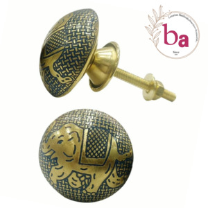 Bouton d'éléphant en laiton gravé moderne pour commode armoire chambre salle de bain cuisine et salon armoire tiroir porte tirer poignée - Product Image 1