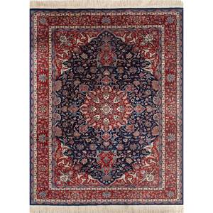 พรมขนสัตว์ถักมือสีน้ำเงินลายเหรียญขนาดใหญ่สำหรับตกแต่งบ้าน ห้องนั่งเล่น หรือทางเดิน - Paem-1180 - Product Image 1