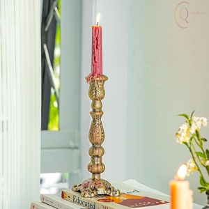 Portavelas Decorativo de Metal para Ramadán, Acabado Natural, Decoración de Mesa para Interiores del Hogar, Portátil y Duradero para una Iluminación Cálida - Product Image 3