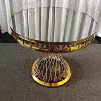 Socle à Gâteau Mobile en Acier Inoxydable Doré avec Roues, Table de Présentation de Gâteaux, Présentoir de Socle en Verre Miroir pour Tables de Mariage