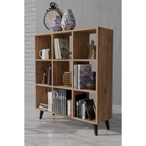 Bibliothèque Suntalam moderne à 9 compartiments 119cm de haut 94cm de large pour la maison, le bureau, le salon, les meubles d'étagère décoratifs polyvalents - Product Image 4