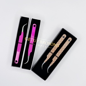 Meilleures pinces à cils antistatiques de précision GETUP BROSONS IMPEX, en acier inoxydable, à pointe lisse, avec revêtement en papier, design élégant - Product Image 4