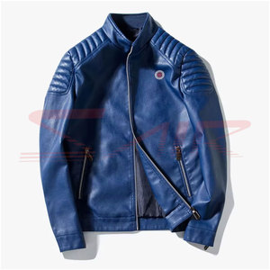 Chaqueta de Motocicleta de Cuero con Forro de Piel de Oveja para Hombre, de Primera Calidad, Invernal, Informal, de Algodón Transpirable, Impermeable, con Cierre de Cremallera, Tallas Grandes - Product Image 5
