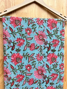 ผ้าพิมพ์ลายบล็อคมือสไตล์อินเดียผ้าพิมพ์ลายผ้าฝ้ายออร์แกนิคสำหรับเสื้อผ้าผ้าพิมพ์ลายแบบเรียบ - Product Image 2