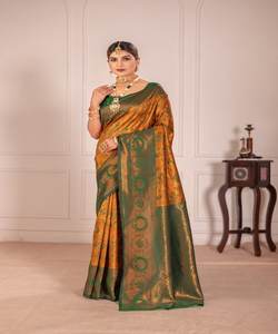 Saree Blouse Tissage Travail Indien Adultes Lavable Sec Propre Festive Wear Inde et Pakistan Soutien Pleine Taille Saree / Sari / Shari - Product Image 2